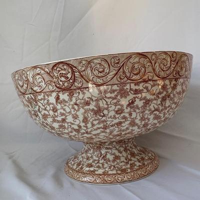 Doulton Burslem Transferware Punchbowl & Vintage Ladle (DR-SF)