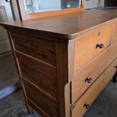 Mission Style Dresser with Mirror