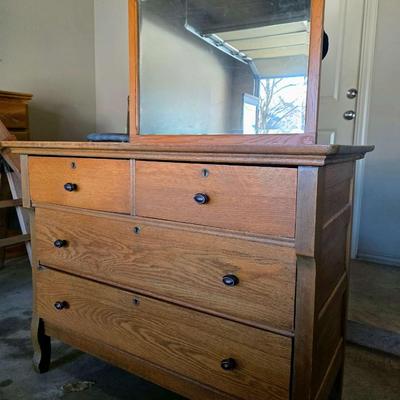 Mission Style Dresser with Mirror