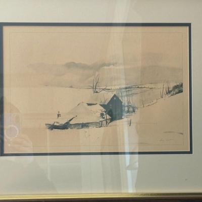 Signed Andrew Wyeth Print Titled 'The Corner' (DR-SF)