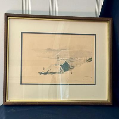 Signed Andrew Wyeth Print Titled 'The Corner' (DR-SF)