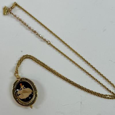 disney’s Cinderella Gold-tone Oval Pendant Necklace