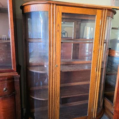 Curved Glass Curio Cabinet