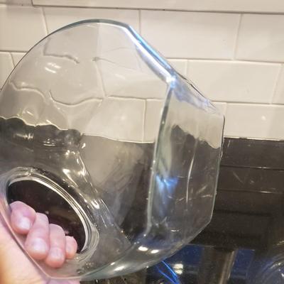 Two Clear Glass Cookie Jars (K-KD)