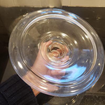 Two Clear Glass Cookie Jars (K-KD)