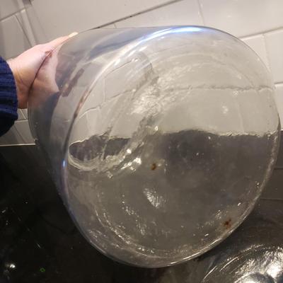 Two Clear Glass Cookie Jars (K-KD)