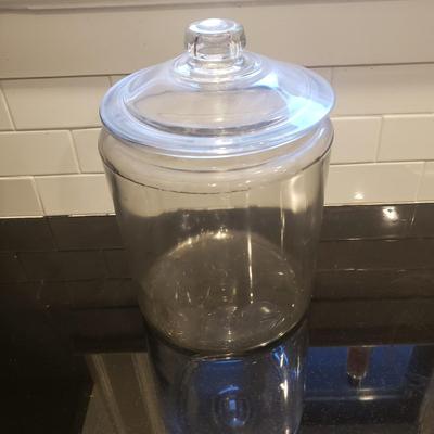 Two Clear Glass Cookie Jars (K-KD)