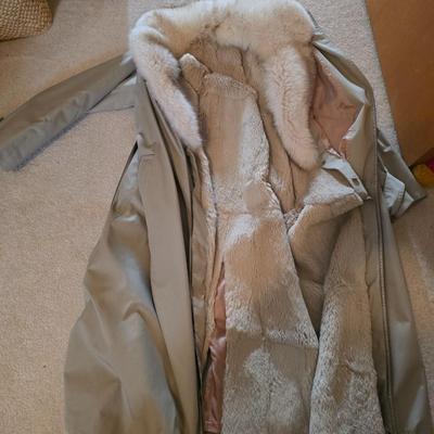 Ladies fur lined coat