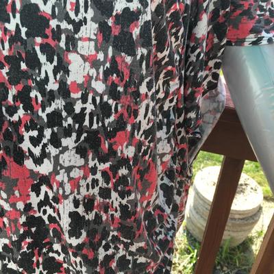 Majestic red and black short sleeve top