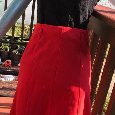 Chico’s vibrant red a-line skirt