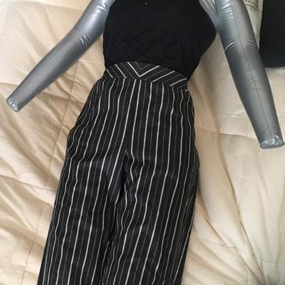 Requirement black and white striped capris