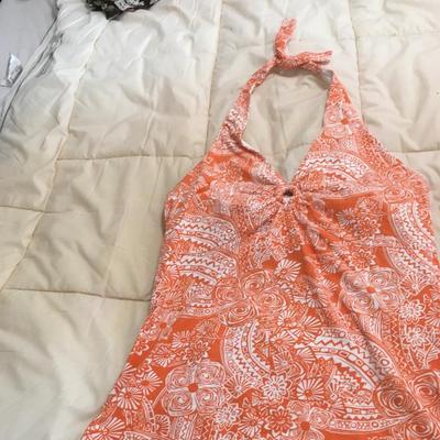 Jones New York orange floral halter top