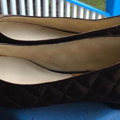 Michael Kors Dark Brown Quilted Flats