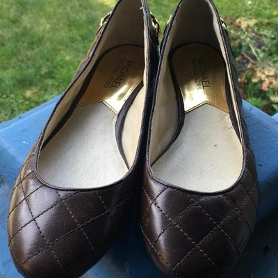 Michael Kors Dark Brown Quilted Flats