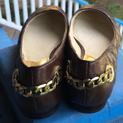 Michael Kors Dark Brown Quilted Flats