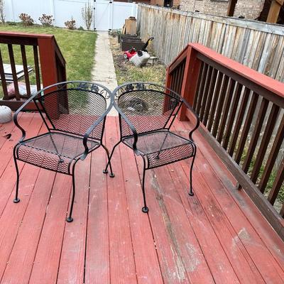 Set of 2 Mid-Century Modern Salterini Curve Back Outdoor Arm Chairs