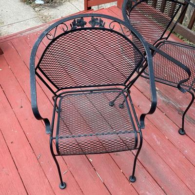 Set of 2 Mid-Century Modern Salterini Curve Back Outdoor Arm Chairs