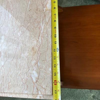 Two-Tier Side Table with Marble Top