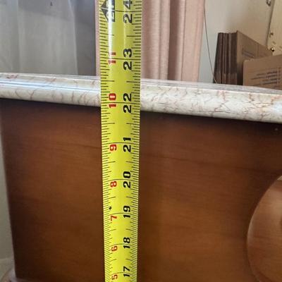 Two-Tier Side Table with Marble Top