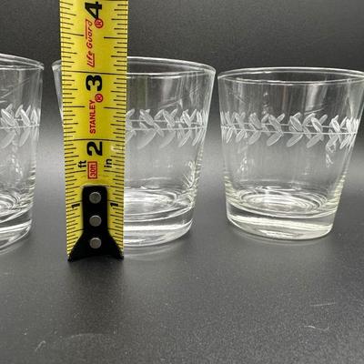Etched Leaf Design Glasses- Set of 6