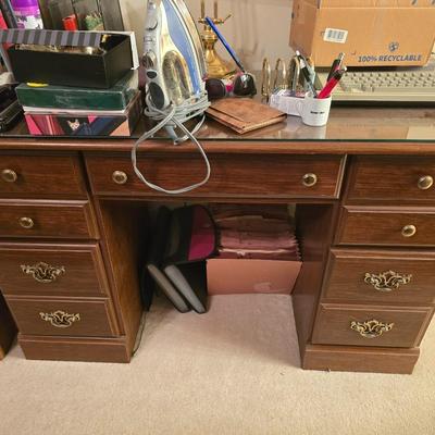 Desk with glass top