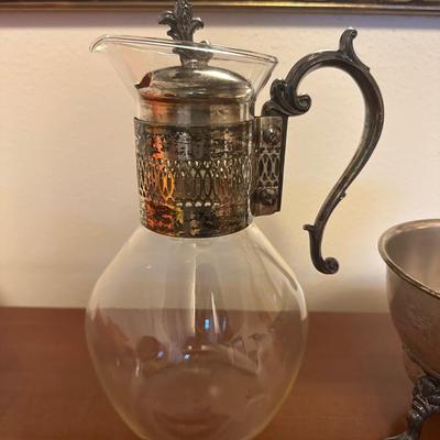 Vintage Glass Coffee Carafe with Stand & Warmer