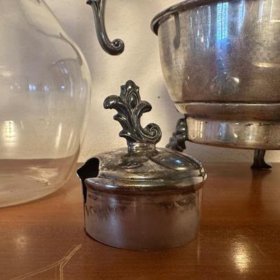 Vintage Glass Coffee Carafe with Stand & Warmer