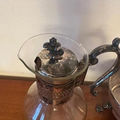 Vintage Glass Coffee Carafe with Stand & Warmer