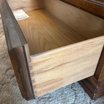 Vintage Bassett Double-Door Storage Cabinet with Lower Drawer