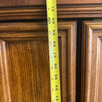 Vintage Bassett Double-Door Storage Cabinet with Lower Drawer