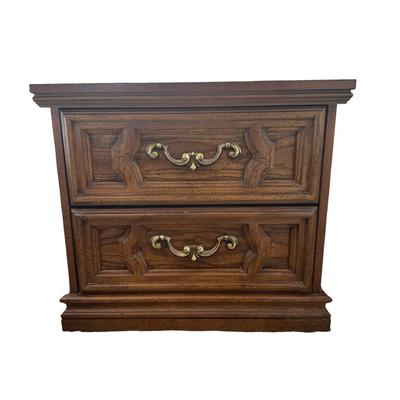 Vintage Bassett Headboard & Matching 2-Drawer Nightstand