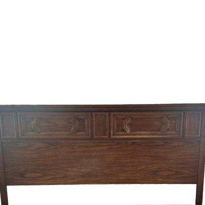 Vintage Bassett Headboard & Matching 2-Drawer Nightstand