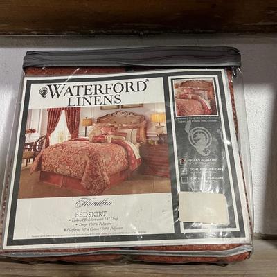 Waterford Linens Hamilton tailored bedskirt in a cinnabar color with an 18" drop