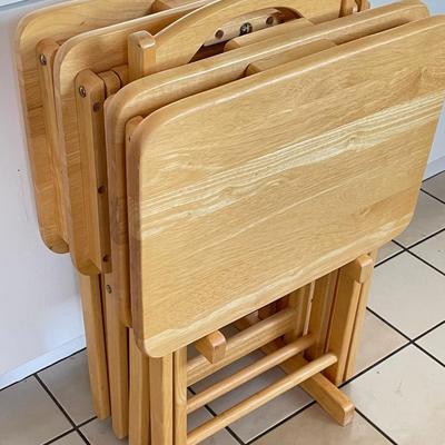 Sale Photo Thumbnail #21: wood TV trays 
4 trays
