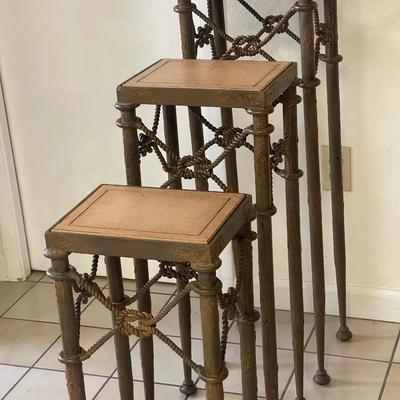 Sale Photo Thumbnail #52: Very heavy iron accent tables 
Beautiful condition