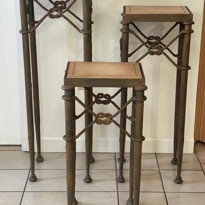 Sale Photo Thumbnail #49: Very heavy iron accent tables 
Beautiful condition