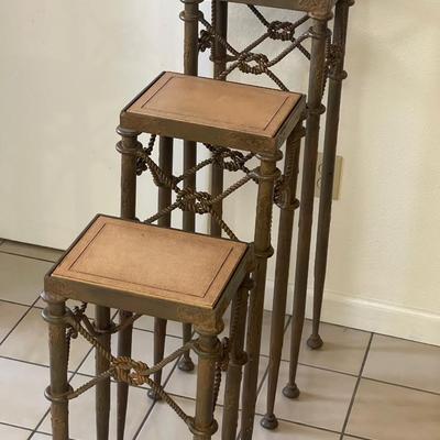 Sale Photo Thumbnail #53: Very heavy iron accent tables 
Beautiful condition