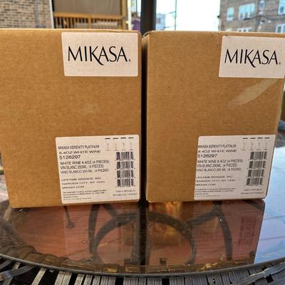 Mikasa Serenity Platinum white wine glasses
