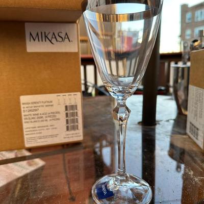 Mikasa Serenity Platinum white wine glasses