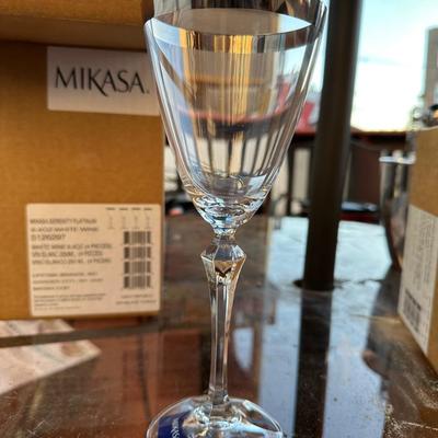 Mikasa Serenity Platinum white wine glasses