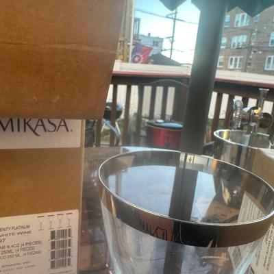 Mikasa Serenity Platinum white wine glasses