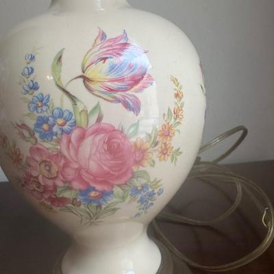 vintage Lenox floral decorated porcelain table lamp