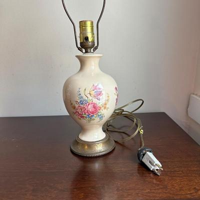 vintage Lenox floral decorated porcelain table lamp