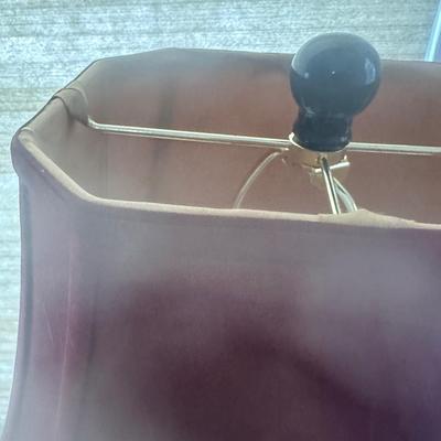 28" Black and Tan Floral Bouquet Vase Lamp By red lantern