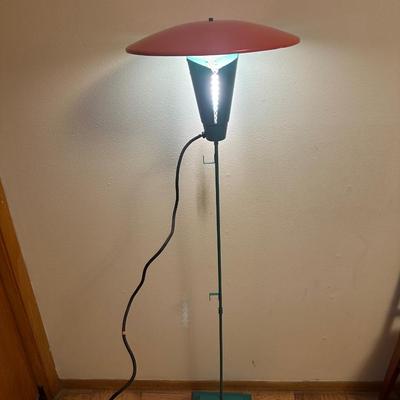 Mid-Century Modern Atomic-Style Floor Lamp with Saucer Shade