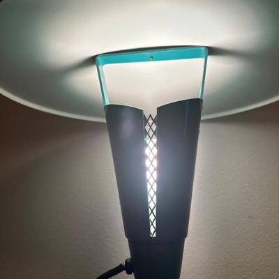 Mid-Century Modern Atomic-Style Floor Lamp with Saucer Shade