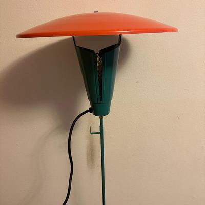 Mid-Century Modern Atomic-Style Floor Lamp with Saucer Shade