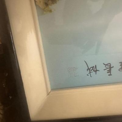 “Great Wall at home” vintage Chinese shell carving framed shadow box wall art