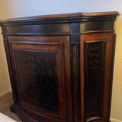 Sale Photo Thumbnail #127: Beautiful wood bar cabinet rich dark finish