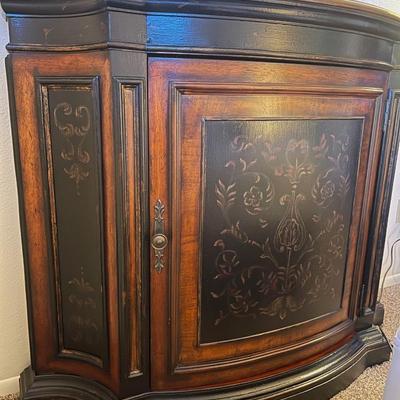 Sale Photo Thumbnail #126: Beautiful wood bar cabinet rich dark finish